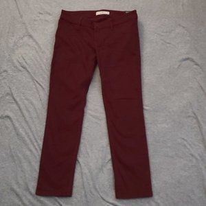 Hollister Maroon Super Skinny Pants